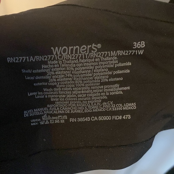 Warner’s Cloud 9 Collection 36B Black Bra Silky Soft Fabric NWT - Picture 7 of 9